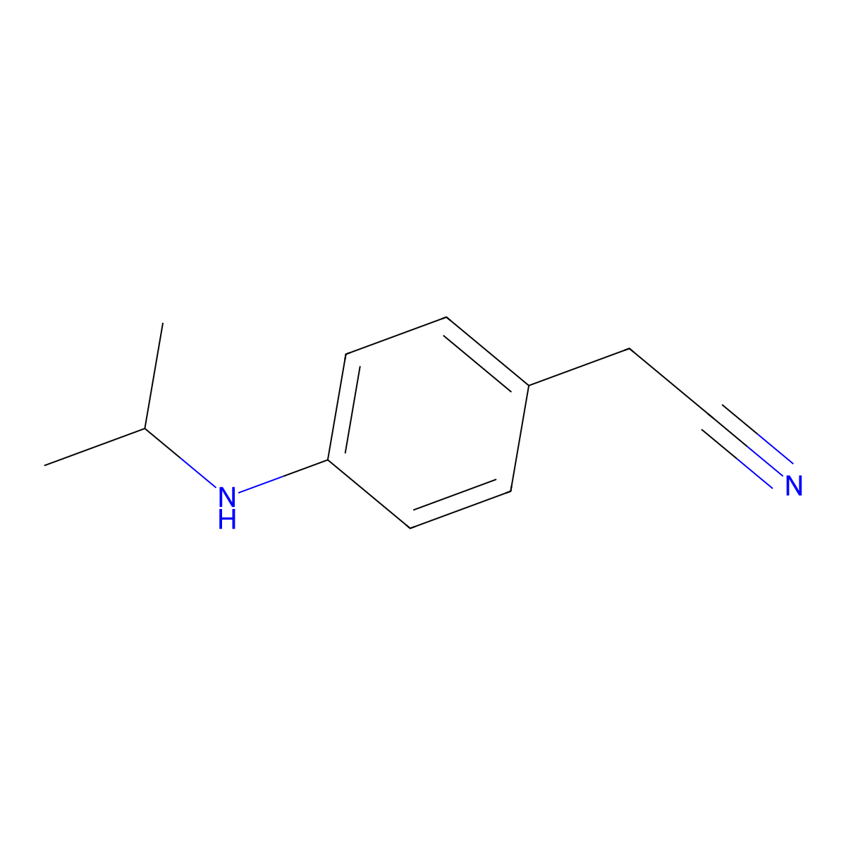 2-{4-[(Propan-2-yl)amino]phenyl}acetonitrile molecular structure, CAS 1152886-84-4