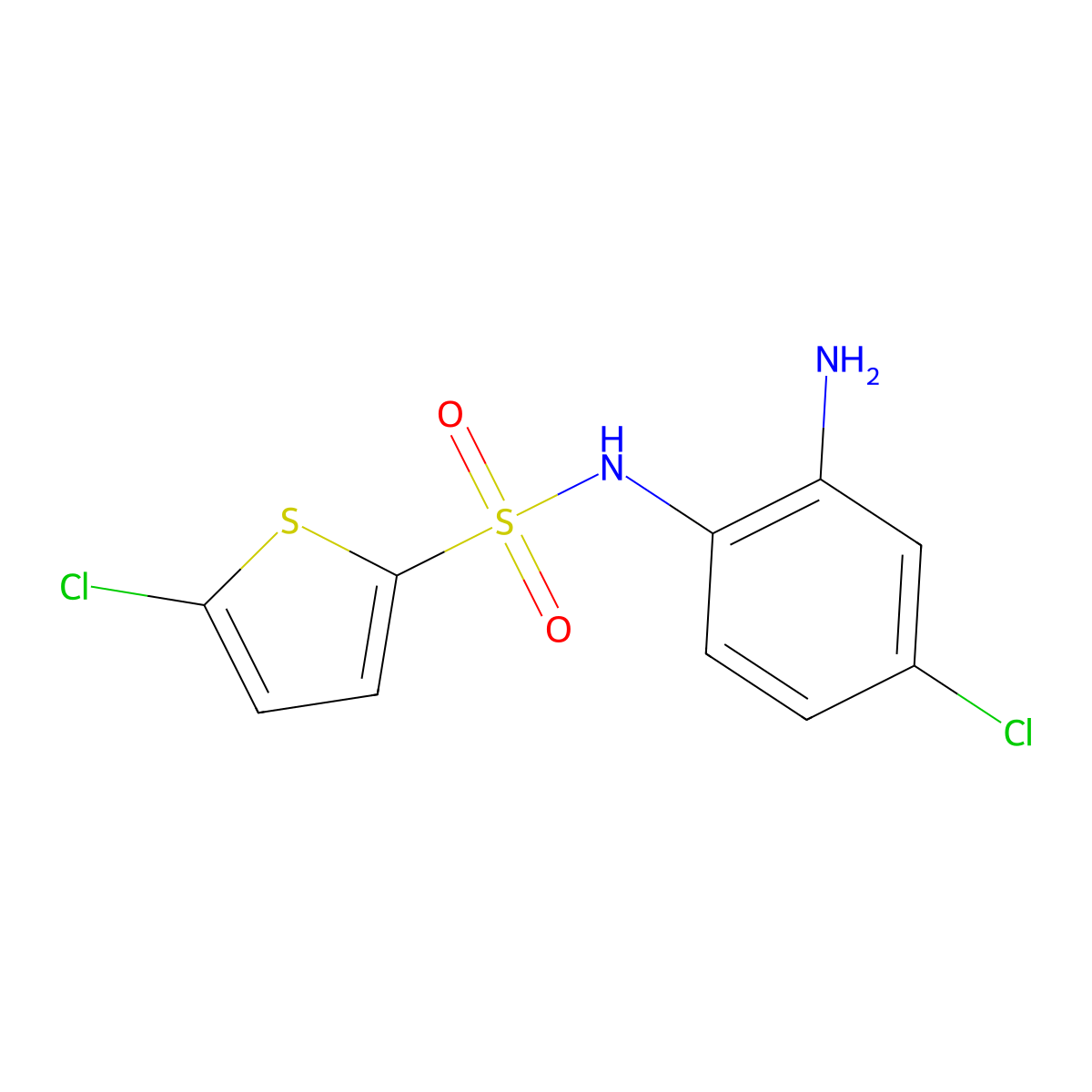 N-(2-amino-4-chlorophenyl)-5-chlorothiophene-2-sulfonamide molecular structure, CAS 1152889-44-5