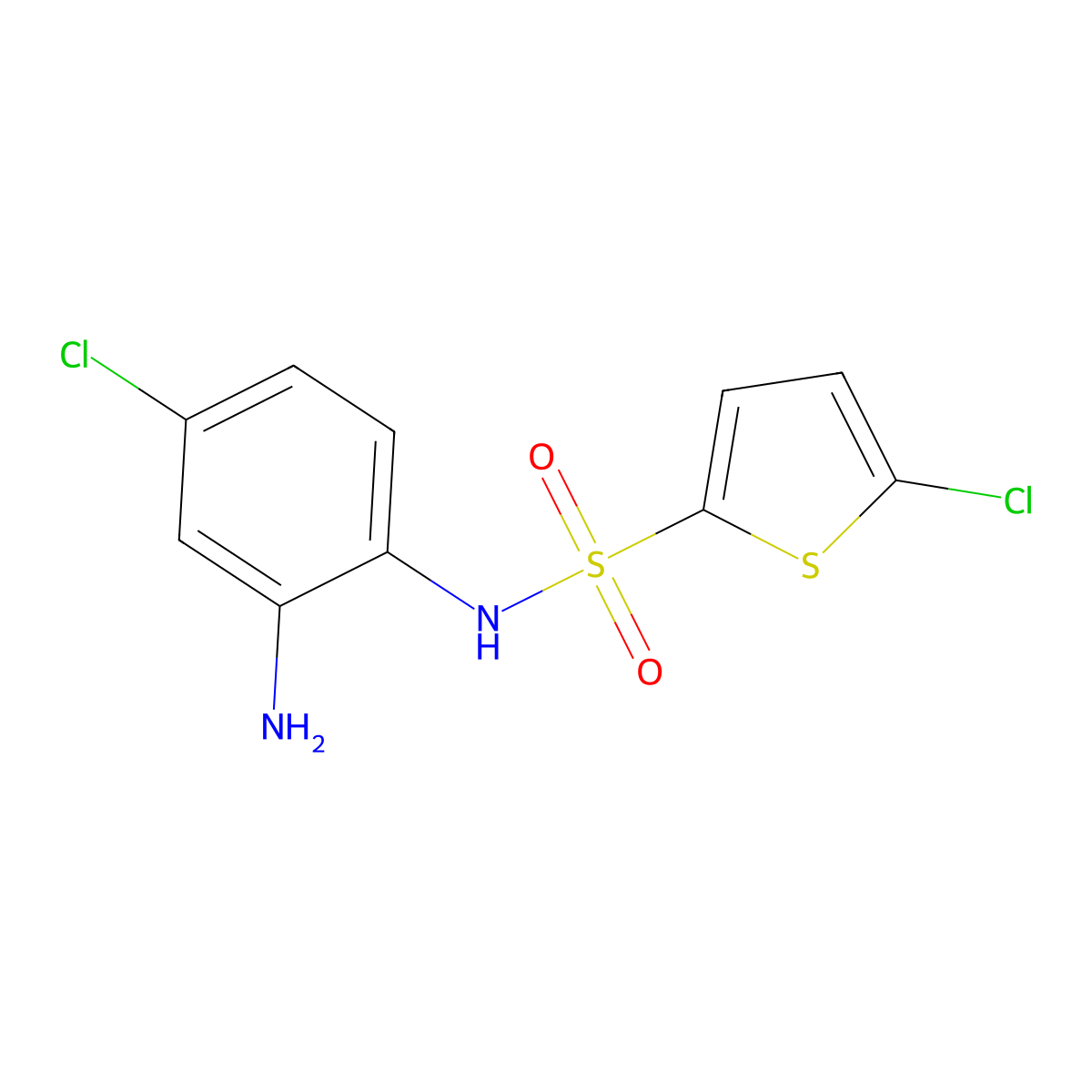 N-(2-amino-4-chlorophenyl)-5-chlorothiophene-2-sulfonamide molecular structure, CAS 1152889-44-5