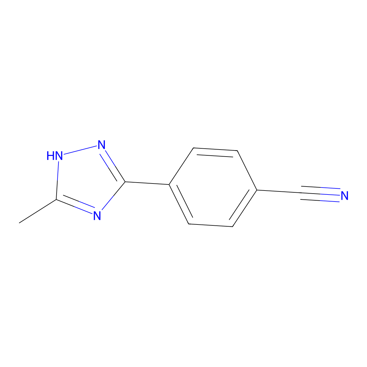 4-(3-methyl-1H-1,2,4-triazol-5-yl)benzonitrile molecular structure, CAS 1152889-67-2