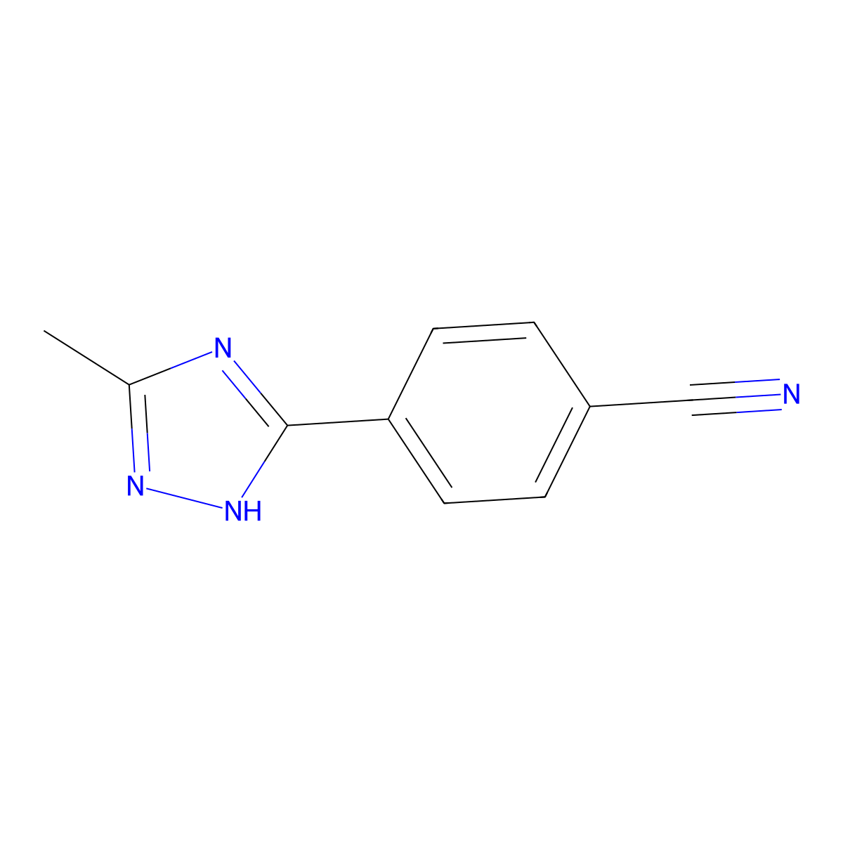 4-(3-methyl-1H-1,2,4-triazol-5-yl)benzonitrile molecular structure, CAS 1152889-67-2