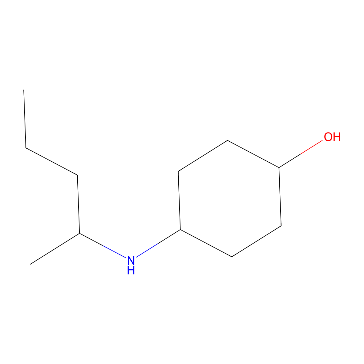 4-[(Pentan-2-yl)amino]cyclohexan-1-ol molecular structure, CAS 1152893-33-8