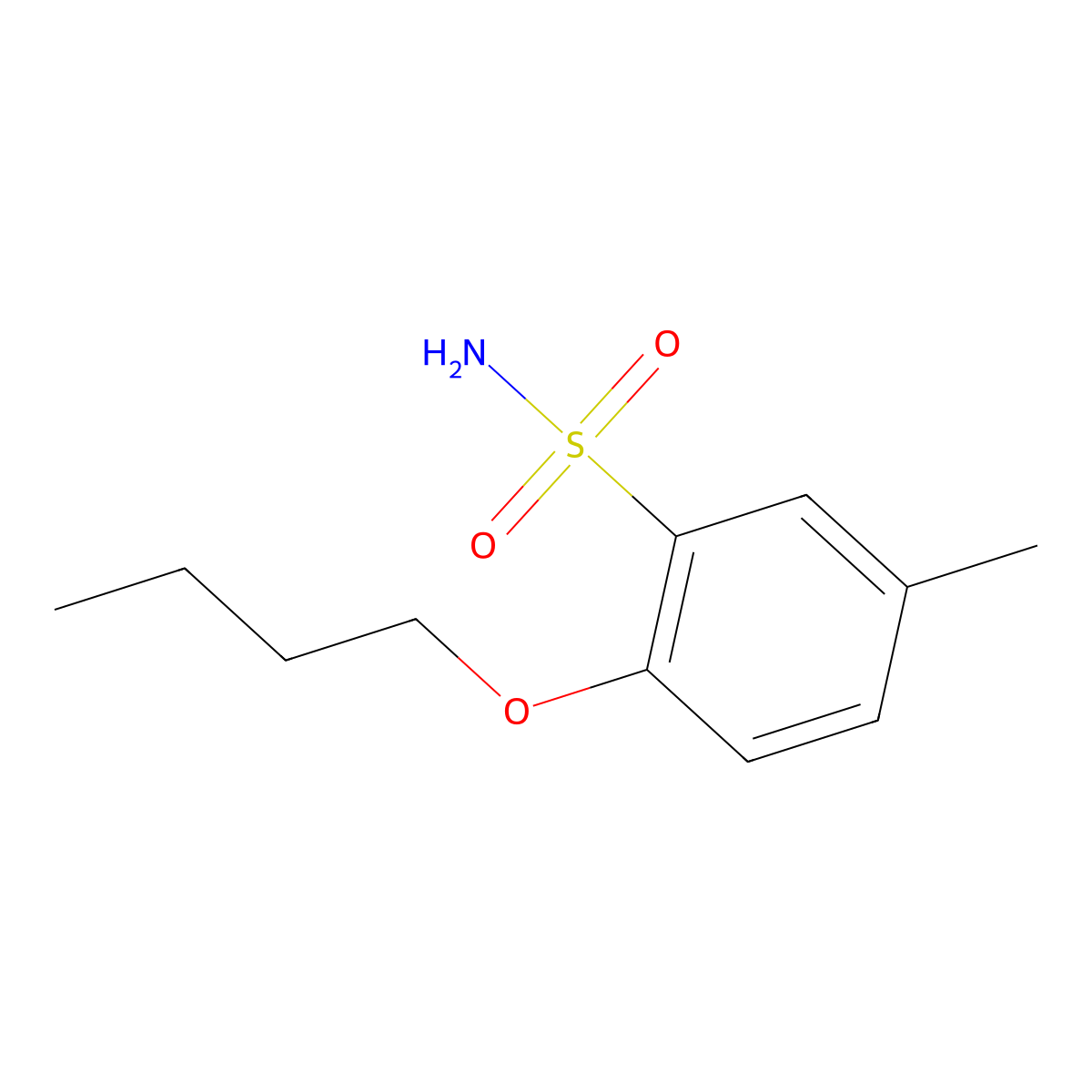 2-Butoxy-5-methylbenzenesulfonamide molecular structure, CAS 1152893-36-1