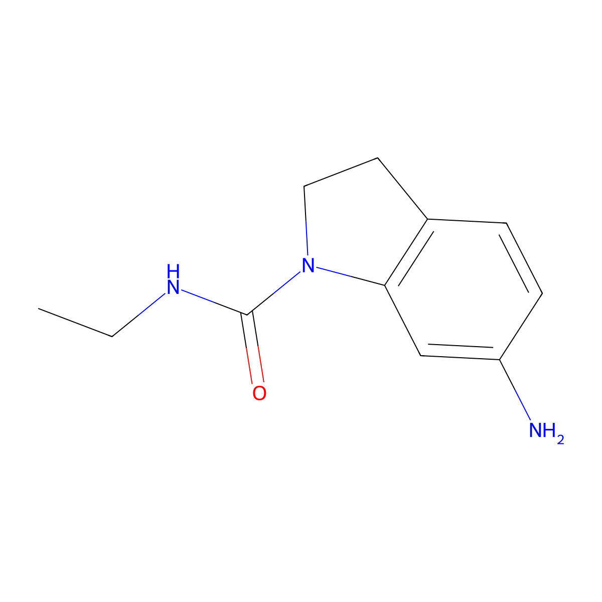 6-amino-N-ethyl-2,3-dihydro-1H-indole-1-carboxamide molecular structure, CAS 1152893-93-0