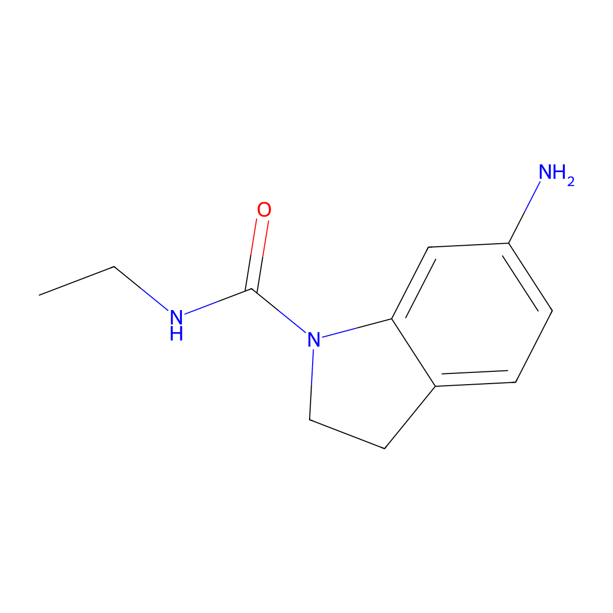 6-amino-N-ethyl-2,3-dihydro-1H-indole-1-carboxamide molecular structure, CAS 1152893-93-0