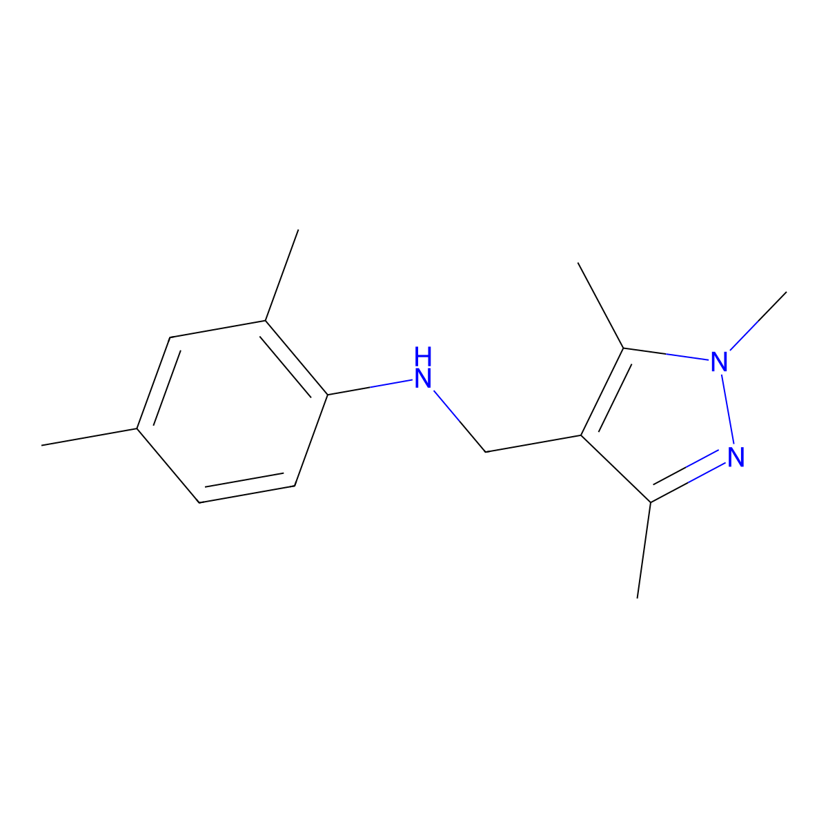 (2,4-Dimethylphenyl)[(1,3,5-trimethylpyrazol-4-yl)methyl]amine molecular structure, CAS 1152894-77-3