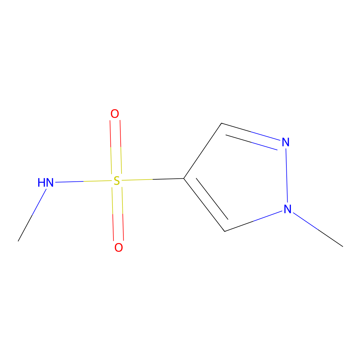 N,1-dimethyl-1H-pyrazole-4-sulfonamide molecular structure, CAS 1152896-45-1