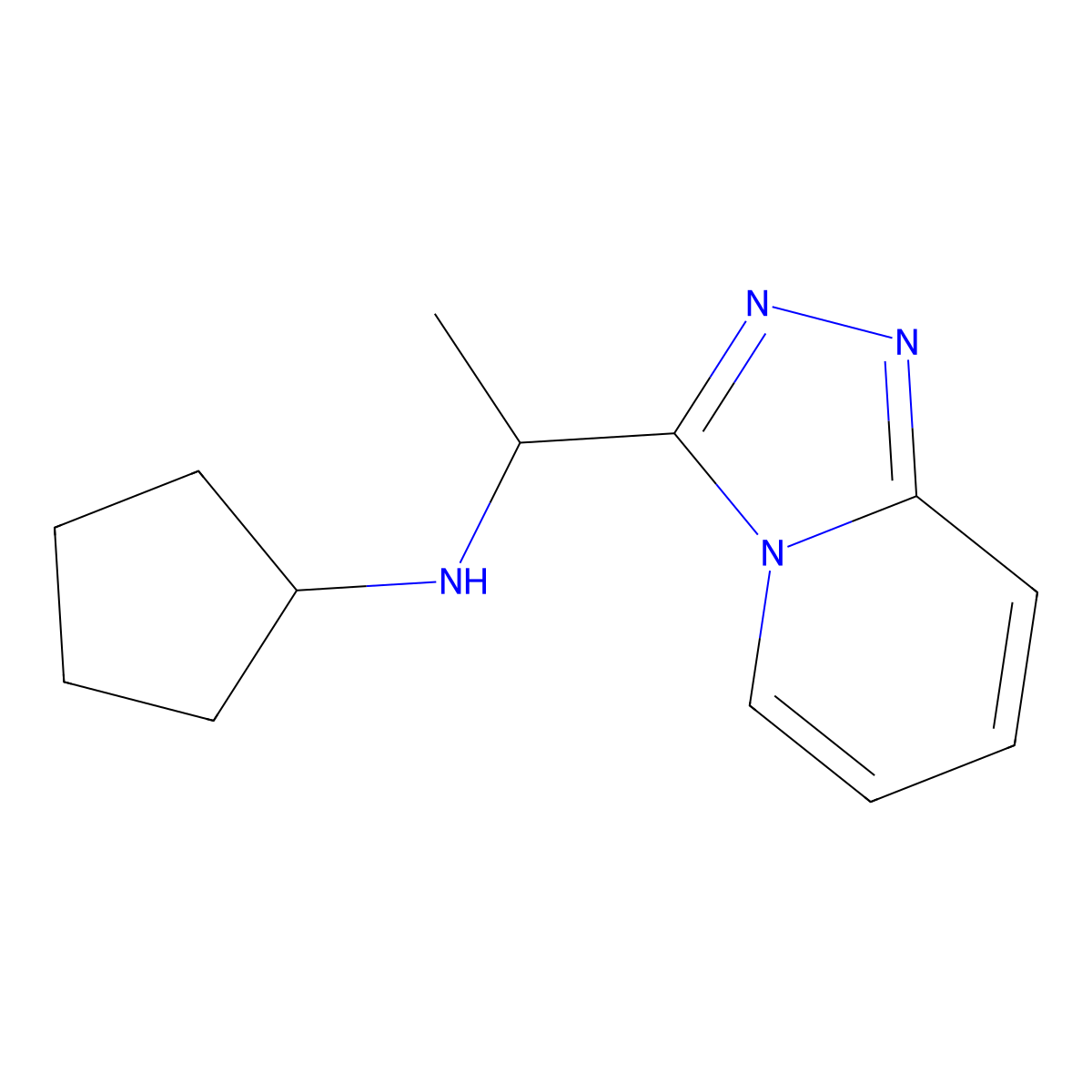 N-(1-{[1,2,4]triazolo[4,3-a]pyridin-3-yl}ethyl)cyclopentanamine molecular structure, CAS 1152896-58-6
