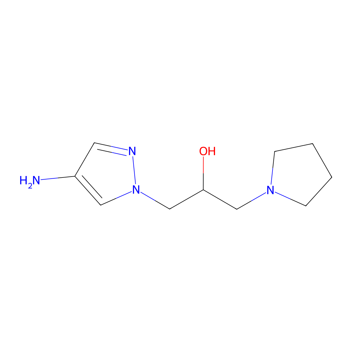 1-(4-amino-1H-pyrazol-1-yl)-3-(pyrrolidin-1-yl)propan-2-ol molecular structure, CAS 1152896-64-4