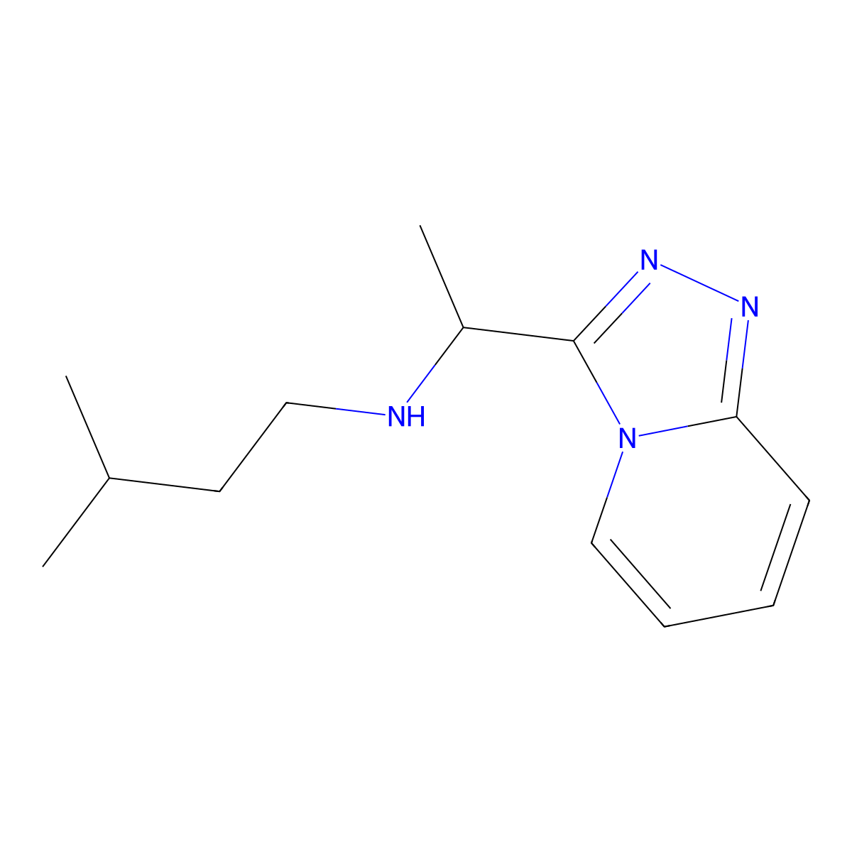 (3-Methylbutyl)(1-{[1,2,4]triazolo[4,3-a]pyridin-3-yl}ethyl)amine molecular structure, CAS 1152896-66-6