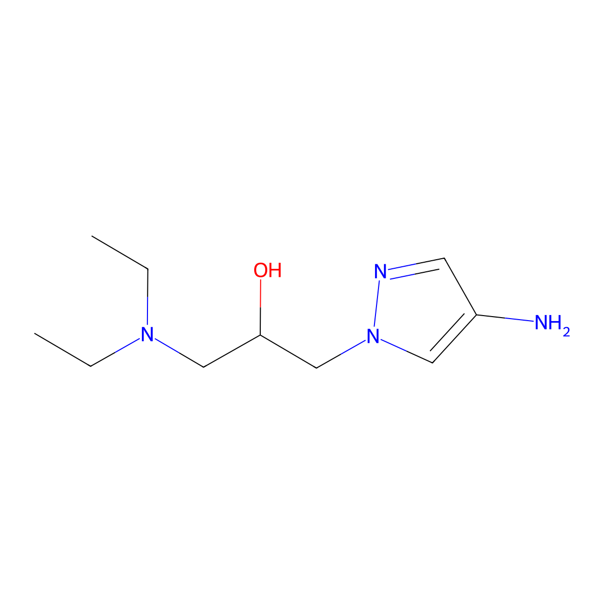 1-(4-Amino-1h-pyrazol-1-yl)-3-(diethylamino)propan-2-ol molecular structure, CAS 1152896-69-9