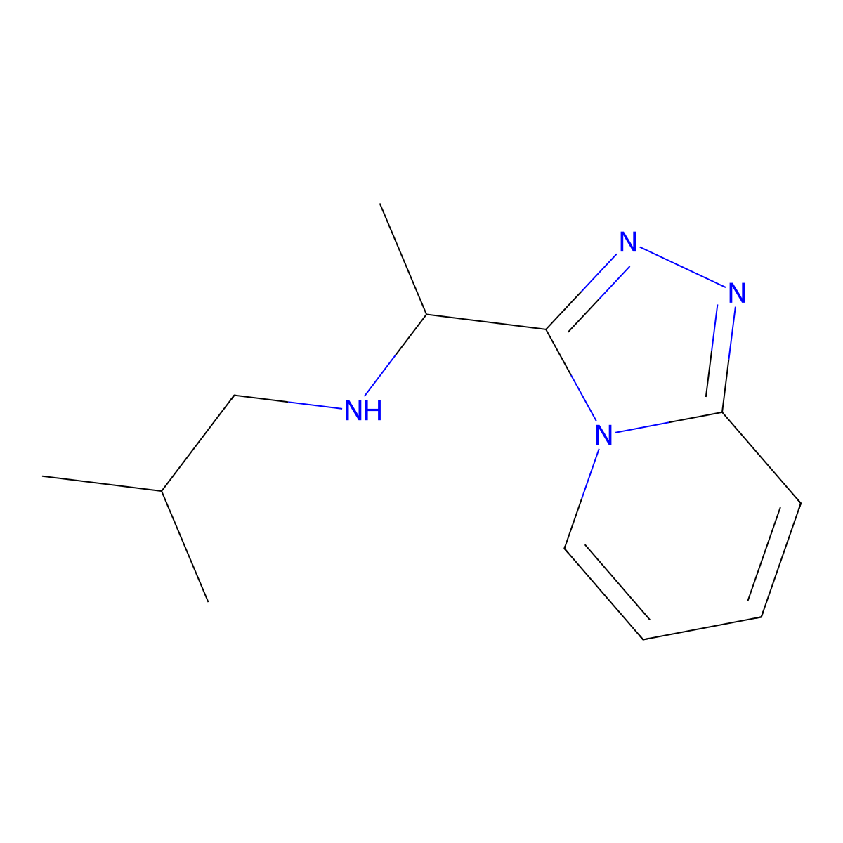 (2-Methylpropyl)(1-{[1,2,4]triazolo[4,3-a]pyridin-3-yl}ethyl)amine molecular structure, CAS 1152896-91-7