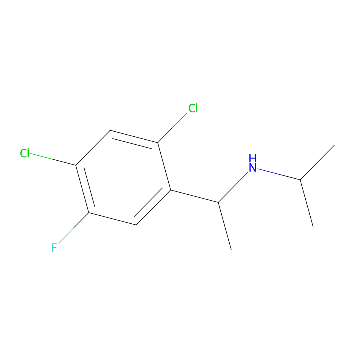 [1-(2,4-Dichloro-5-fluorophenyl)ethyl](propan-2-yl)amine molecular structure, CAS 1152898-08-2