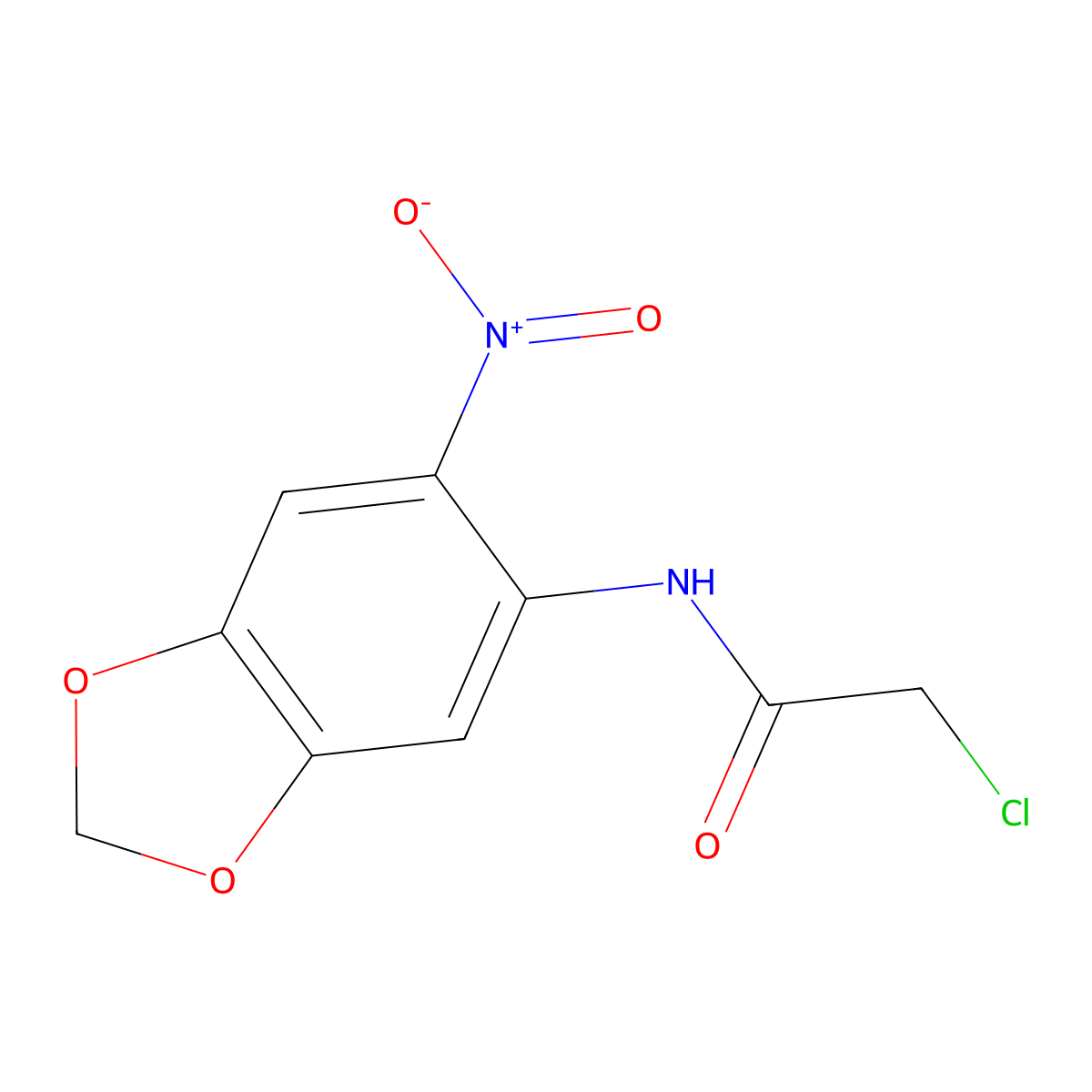 2-chloro-N-(6-nitro-2H-1,3-benzodioxol-5-yl)acetamide molecular structure, CAS 1152898-90-2