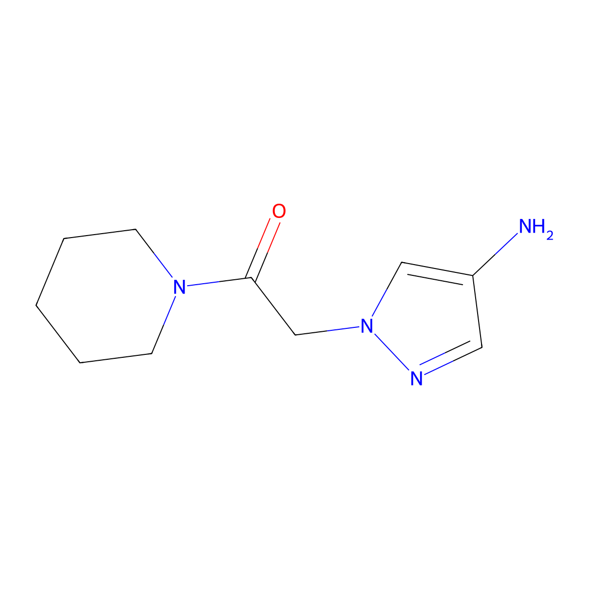 2-(4-Amino-1h-pyrazol-1-yl)-1-(piperidin-1-yl)ethan-1-one molecular structure, CAS 1152899-00-7