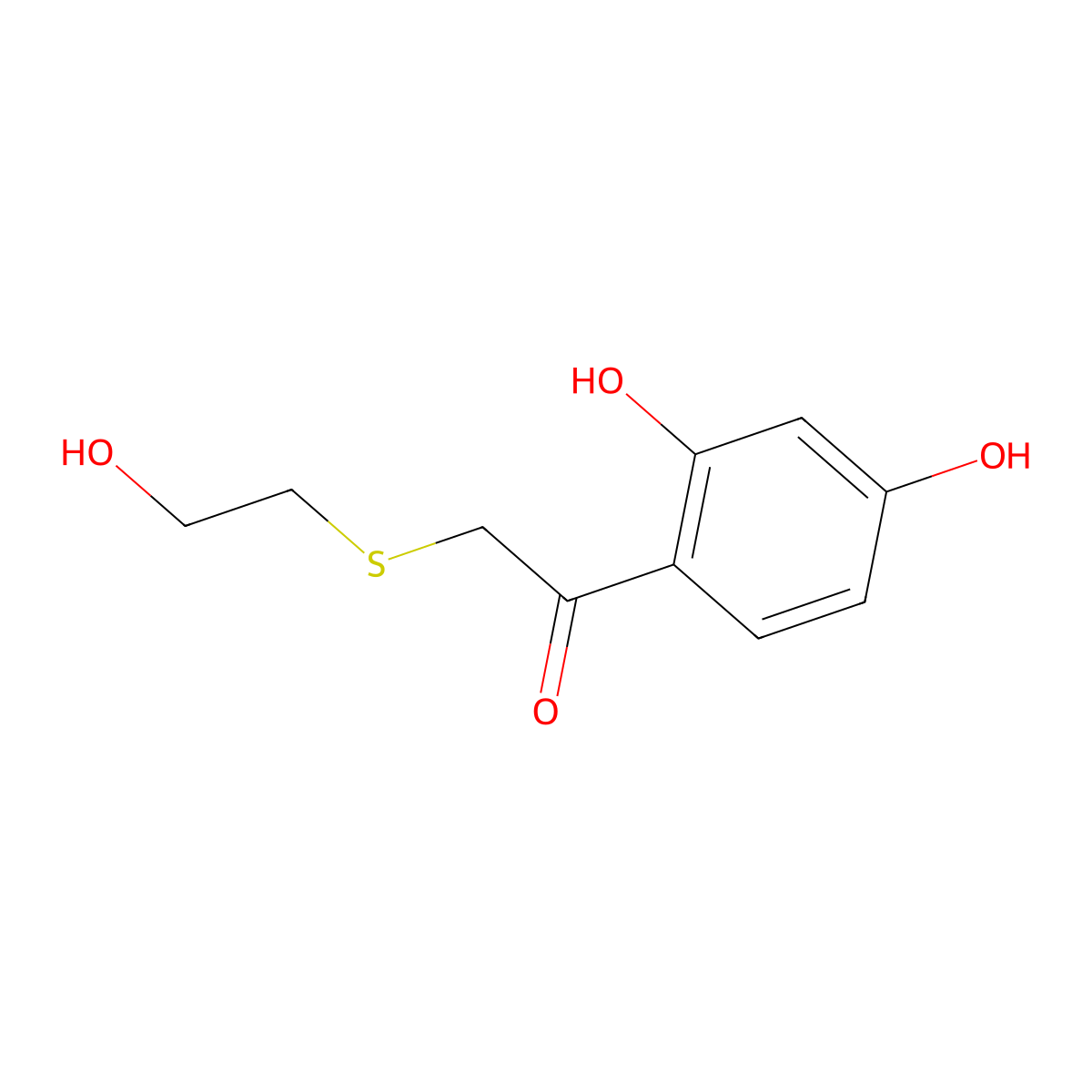 1-(2,4-Dihydroxyphenyl)-2-((2-hydroxyethyl)thio)ethan-1-one molecular structure, CAS 1152899-02-9