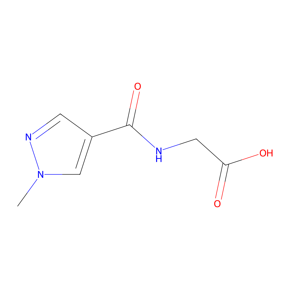 2-(1-Methyl-1H-pyrazole-4-carboxamido)acetic acid molecular structure, CAS 1152899-52-9