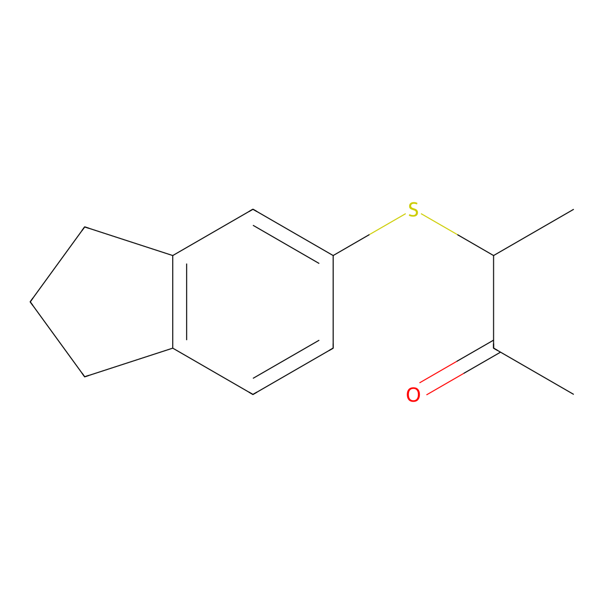 3-(2,3-dihydro-1H-inden-5-ylsulfanyl)butan-2-one molecular structure, CAS 1152899-65-4
