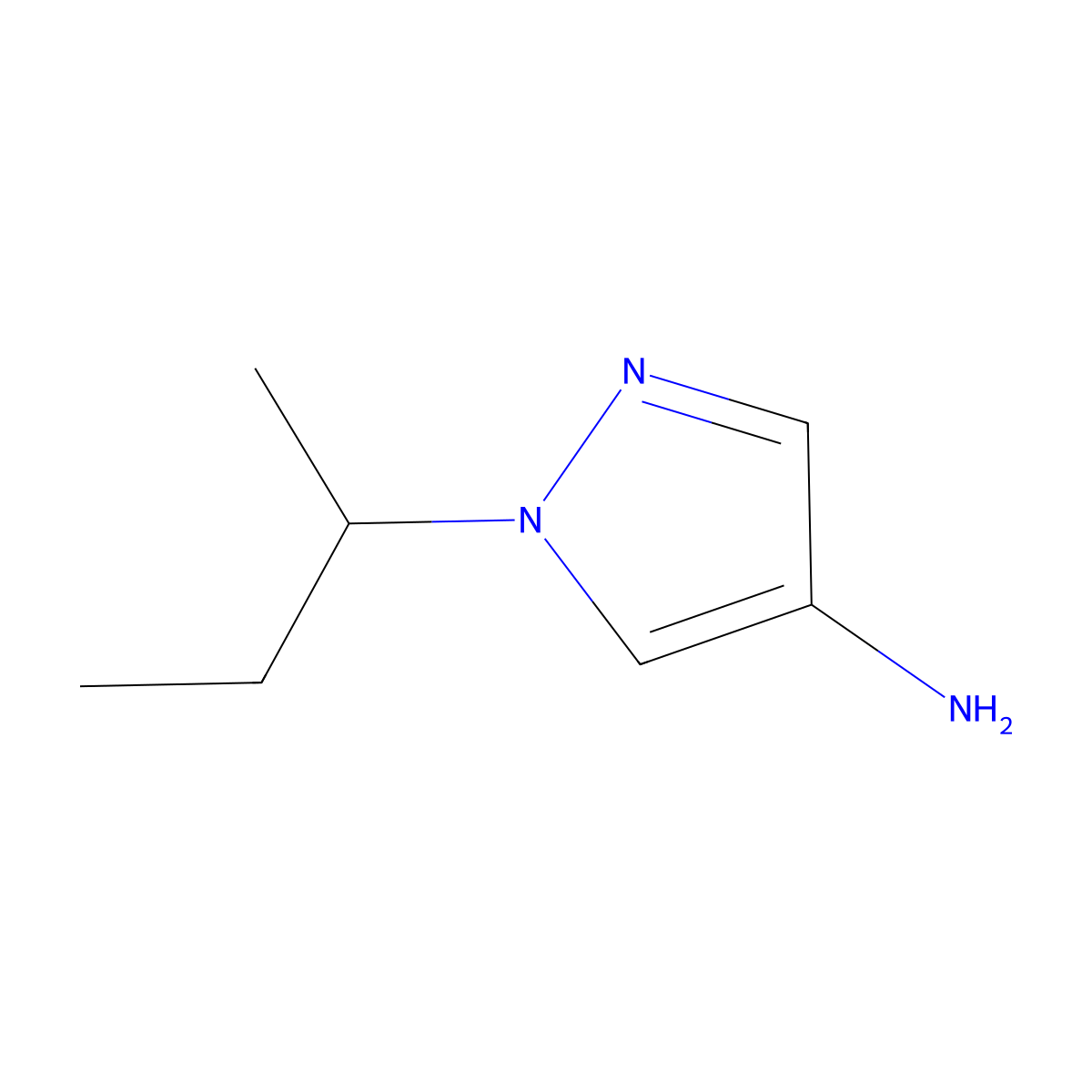 1-(Butan-2-yl)-1H-pyrazol-4-amine molecular structure, CAS 1152901-10-4