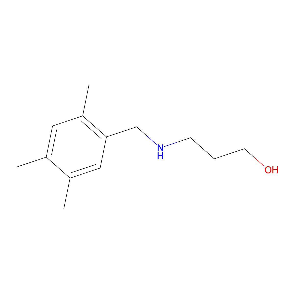 3-{[(2,4,5-Trimethylphenyl)methyl]amino}propan-1-ol molecular structure, CAS 1152905-51-5