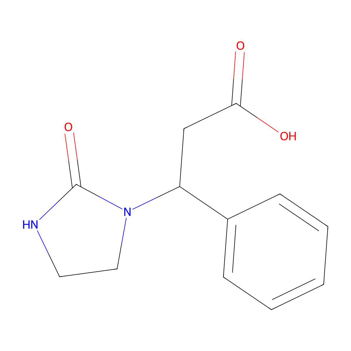 3-(2-Oxoimidazolidin-1-yl)-3-phenylpropanoic acid molecular structure, CAS 1152905-63-9