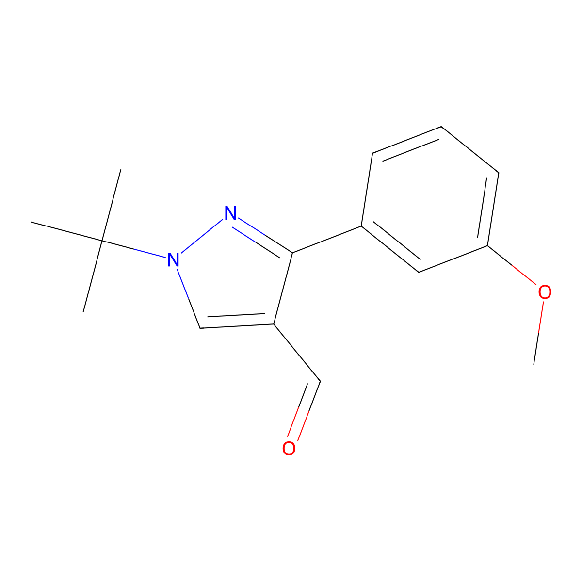 1-tert-butyl-3-(3-methoxyphenyl)-1H-pyrazole-4-carbaldehyde molecular structure, CAS 1152909-04-0