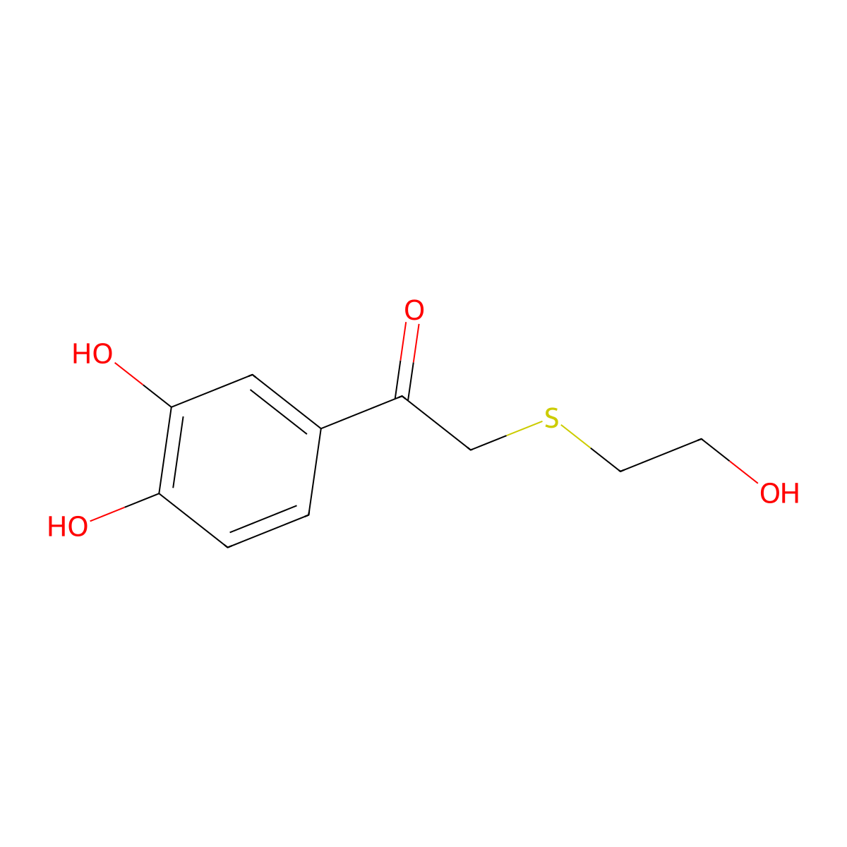 4-(2-Hydroxyethylthio-acetyl)catechol molecular structure, CAS 1152910-42-3