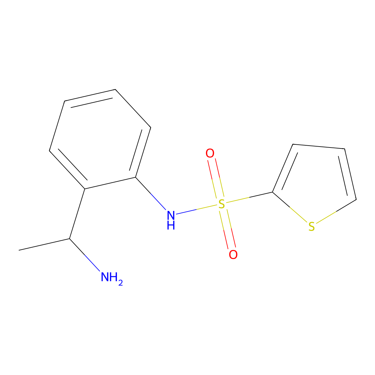 N-[2-(1-aminoethyl)phenyl]thiophene-2-sulfonamide molecular structure, CAS 1152913-55-7