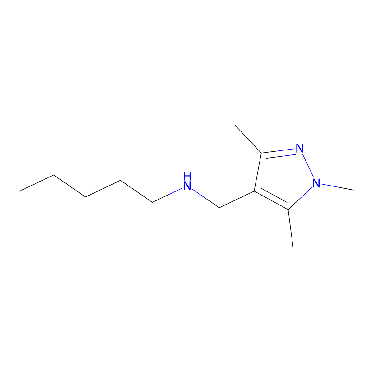 pentyl[(trimethyl-1H-pyrazol-4-yl)methyl]amine molecular structure, CAS 1152913-95-5