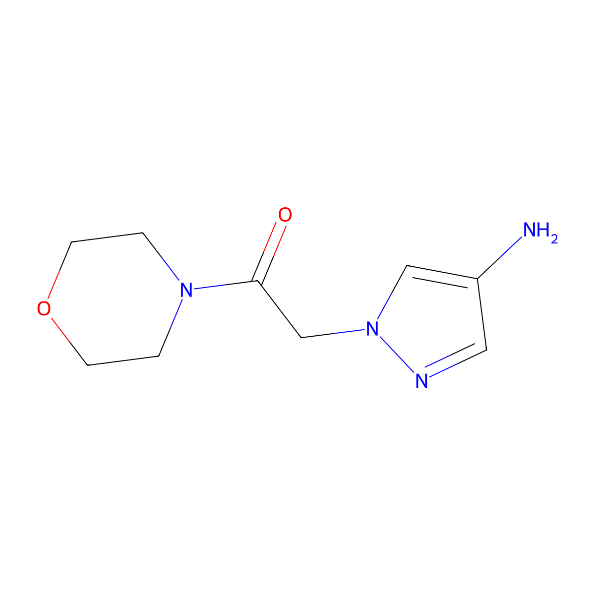 2-(4-amino-1H-pyrazol-1-yl)-1-(morpholin-4-yl)ethan-1-one molecular structure, CAS 1152914-16-3