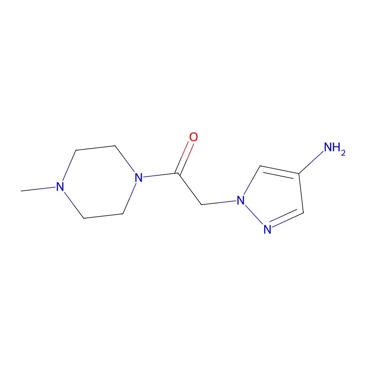2-(4-amino-1H-pyrazol-1-yl)-1-(4-methylpiperazin-1-yl)ethan-1-one molecular structure, CAS 1152914-24-3