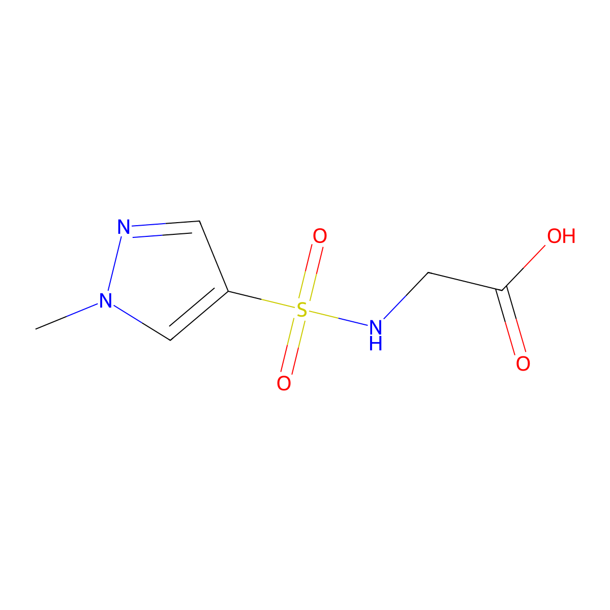 2-(1-methyl-1H-pyrazole-4-sulfonamido)acetic acid molecular structure, CAS 1152914-93-6