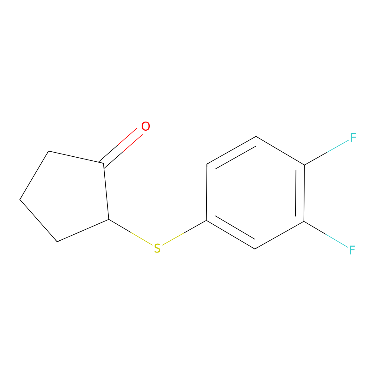 2-[(3,4-Difluorophenyl)sulfanyl]cyclopentan-1-one molecular structure, CAS 1152915-12-2