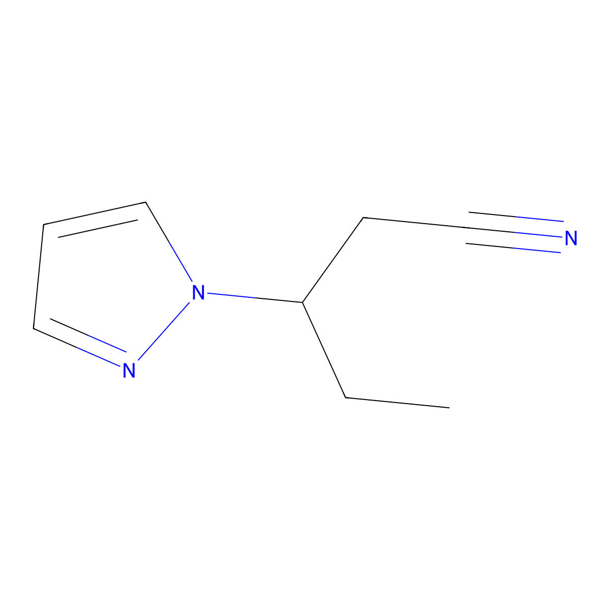 3-(1H-pyrazol-1-yl)pentanenitrile molecular structure, CAS 1152915-18-8