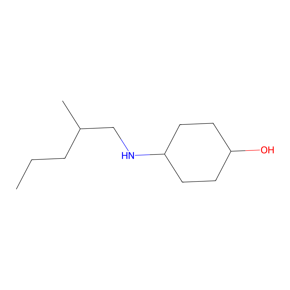 4-[(2-Methylpentyl)amino]cyclohexan-1-ol molecular structure, CAS 1152915-60-0