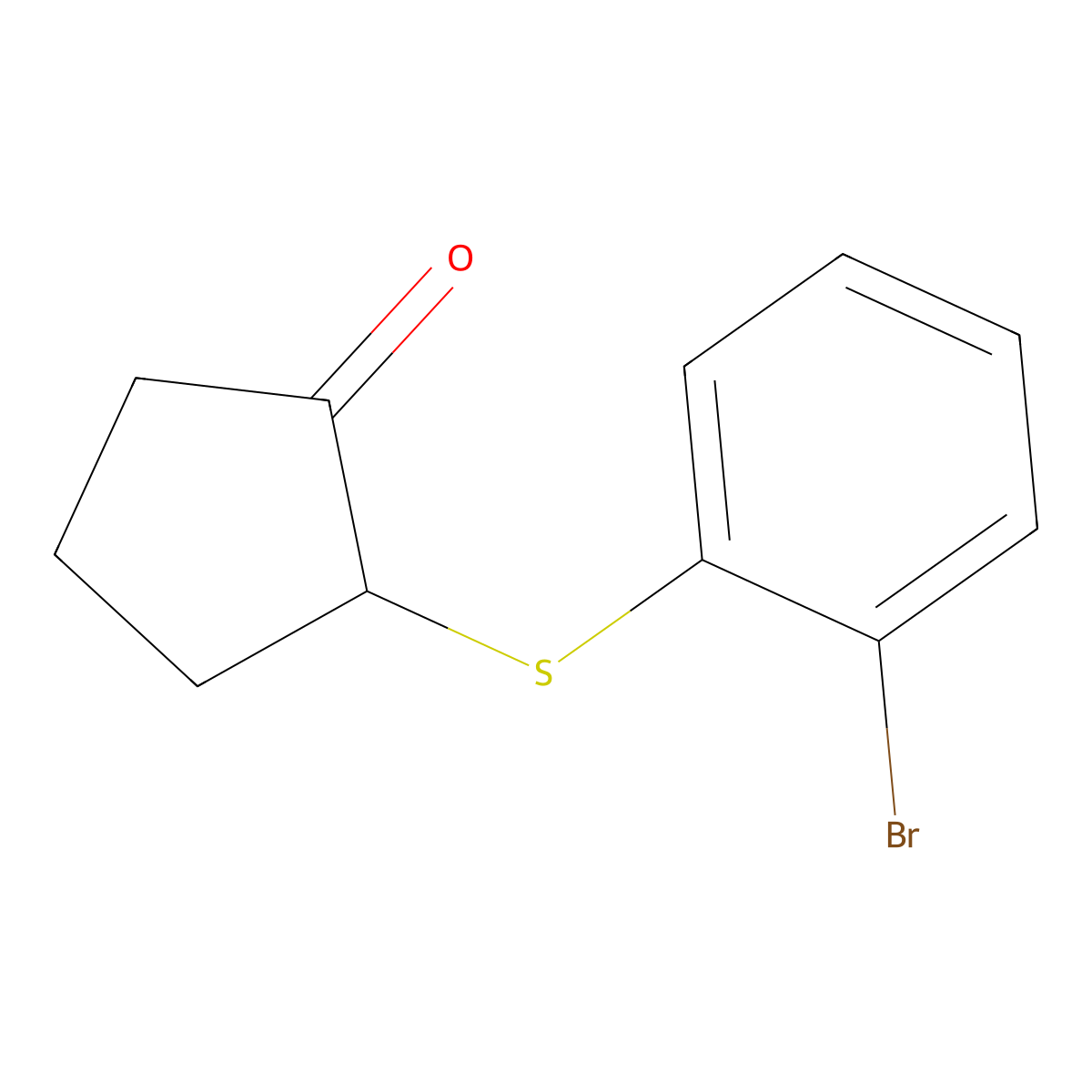 2-[(2-Bromophenyl)sulfanyl]cyclopentan-1-one molecular structure, CAS 1152924-34-9
