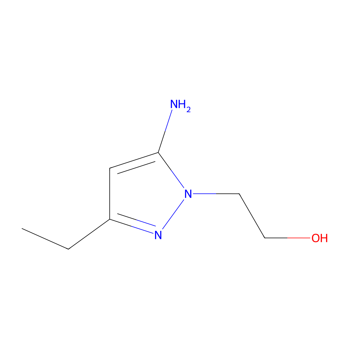 2-(5-Amino-3-ethyl-1H-pyrazol-1-YL)ethan-1-OL molecular structure, CAS 1152925-81-9