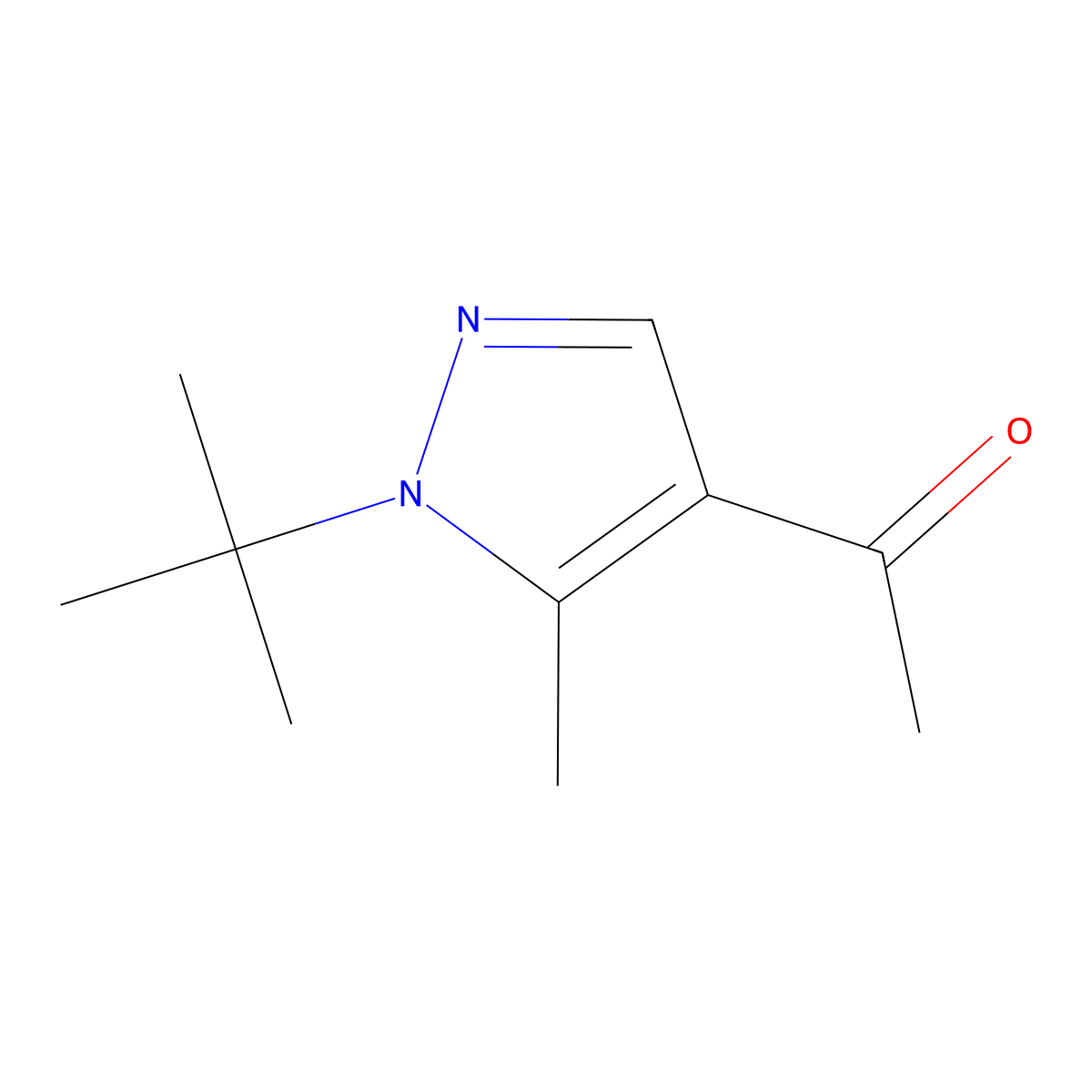 1-(1-tert-butyl-5-methyl-1H-pyrazol-4-yl)ethan-1-one molecular structure, CAS 1152927-57-5