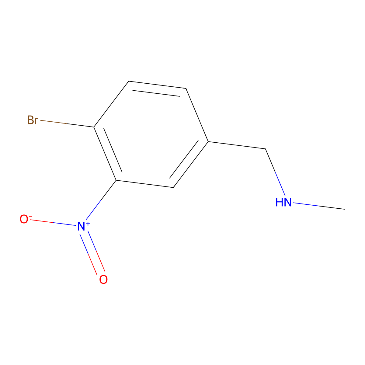 1-(4-bromo-3-nitrophenyl)-N-methylmethanamine molecular structure, CAS 1152929-21-9