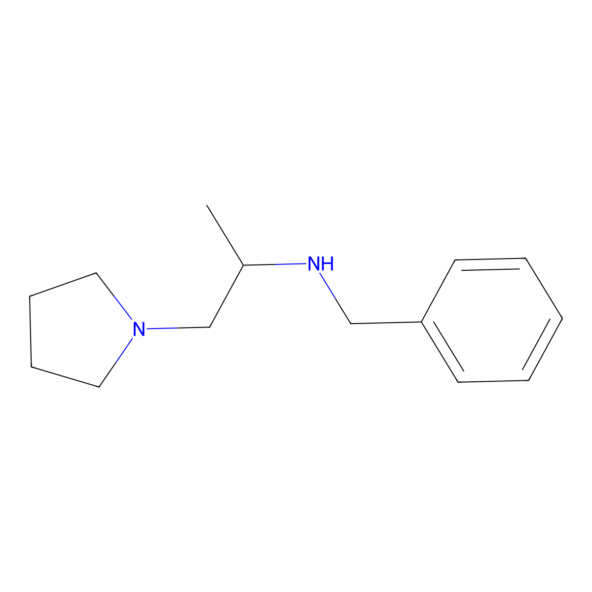 N-benzyl-1-pyrrolidin-1-ylpropan-2-amine molecular structure, CAS 115293-65-7
