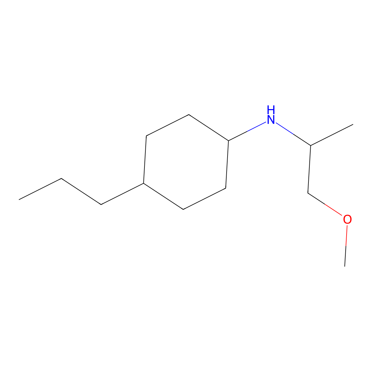 N-(1-methoxypropan-2-yl)-4-propylcyclohexan-1-amine molecular structure, CAS 1152935-56-2