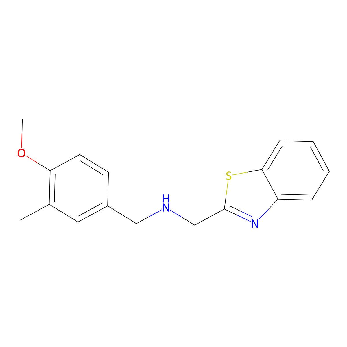 N-[(4-Methoxy-3-methylphenyl)methyl]-2-benzothiazolemethanamine molecular structure, CAS 1152935-95-9