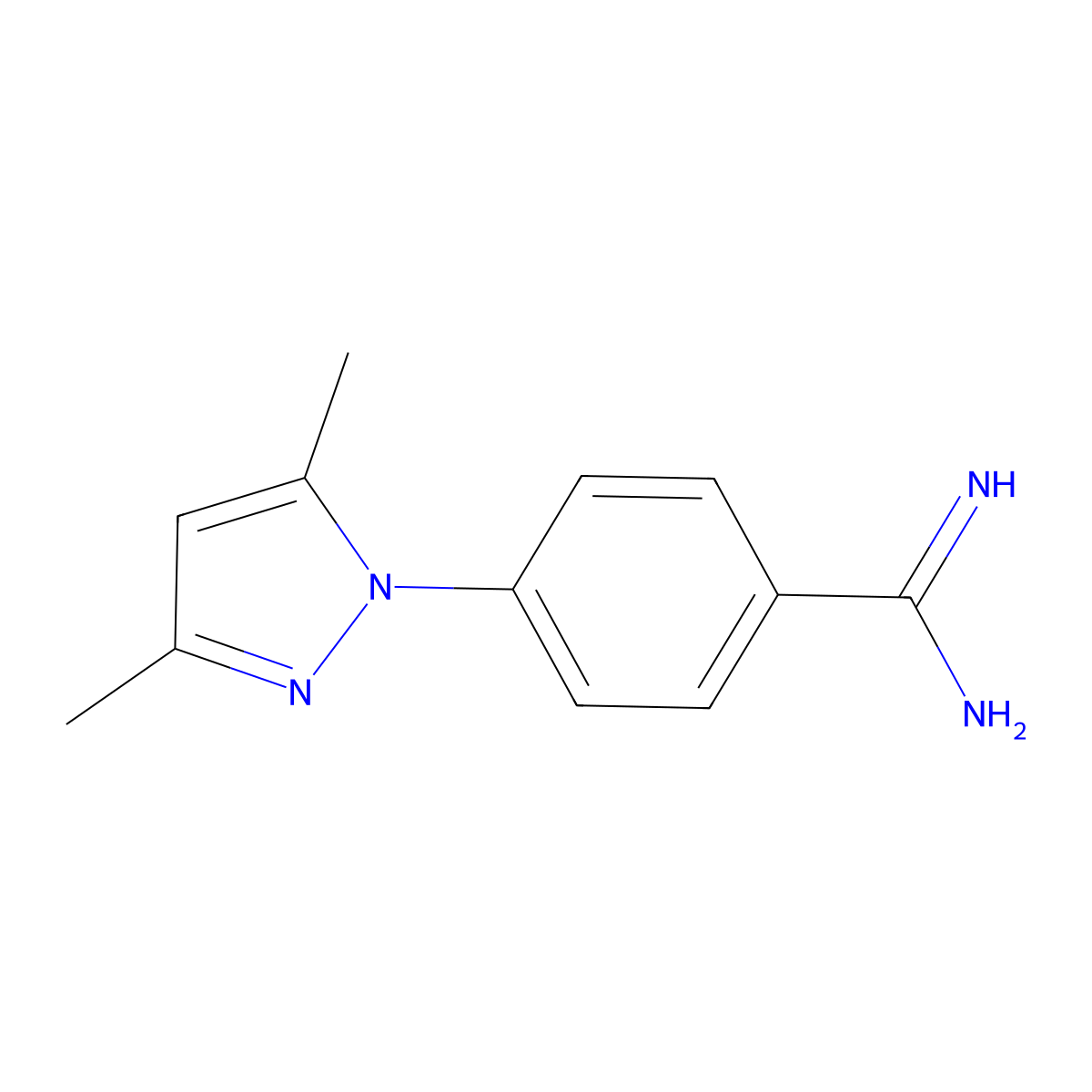 4-(3,5-Dimethyl-1H-pyrazol-1-yl)benzene-1-carboximidamide molecular structure, CAS 1152936-66-7