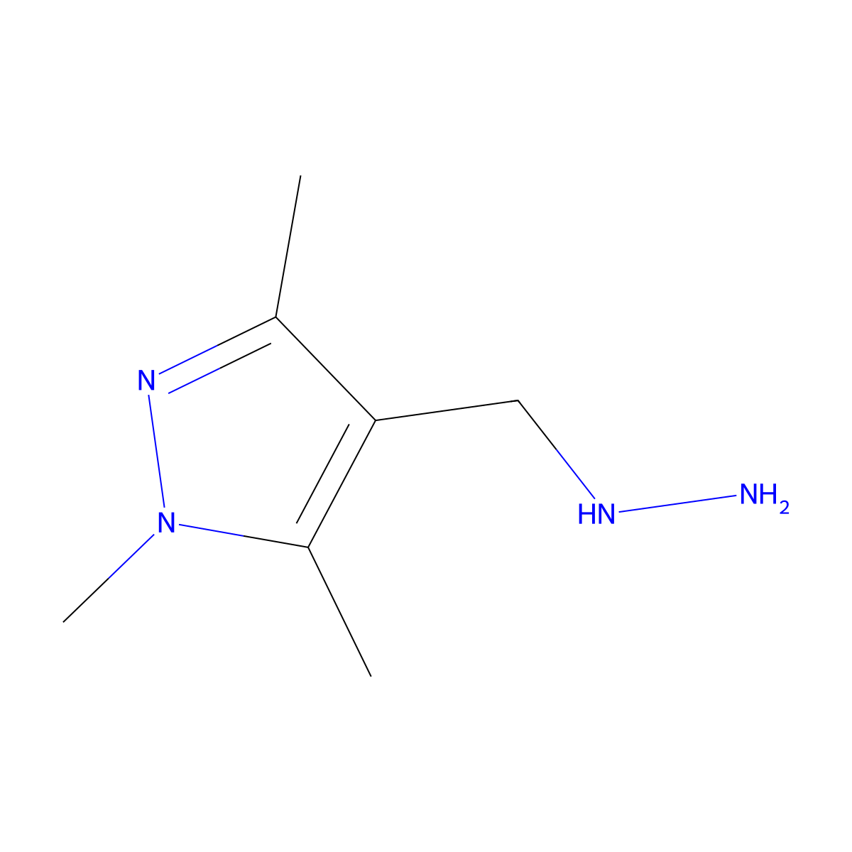 4-(hydrazinylmethyl)-1,3,5-trimethyl-1H-pyrazole molecular structure, CAS 1152936-74-7
