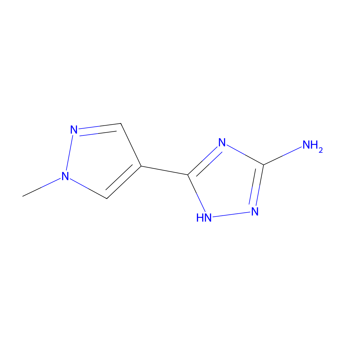 3-(1-methyl-1H-pyrazol-4-yl)-1H-1,2,4-triazol-5-amine molecular structure, CAS 1152936-84-9