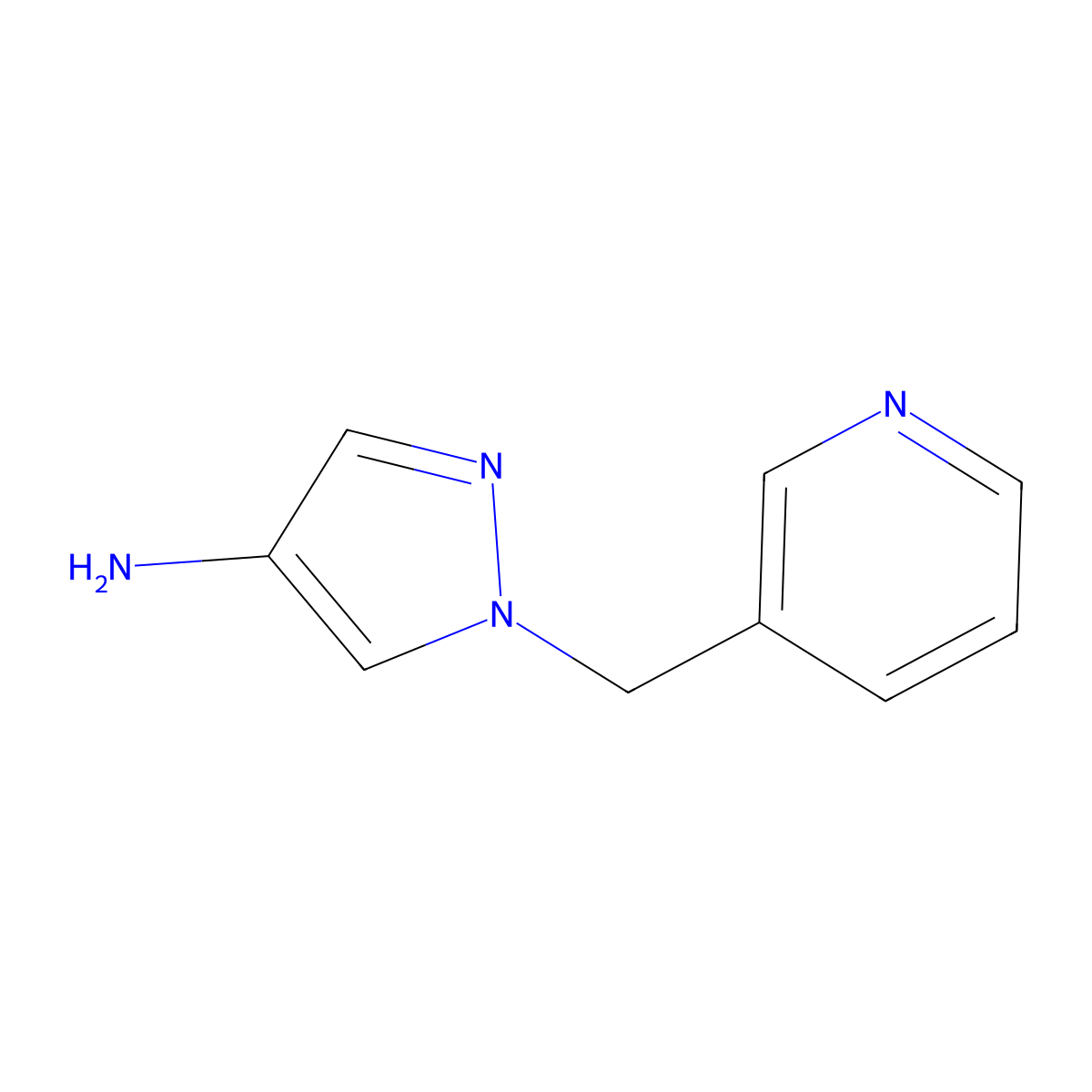 1-[(pyridin-3-yl)methyl]-1H-pyrazol-4-amine molecular structure, CAS 1152940-07-2