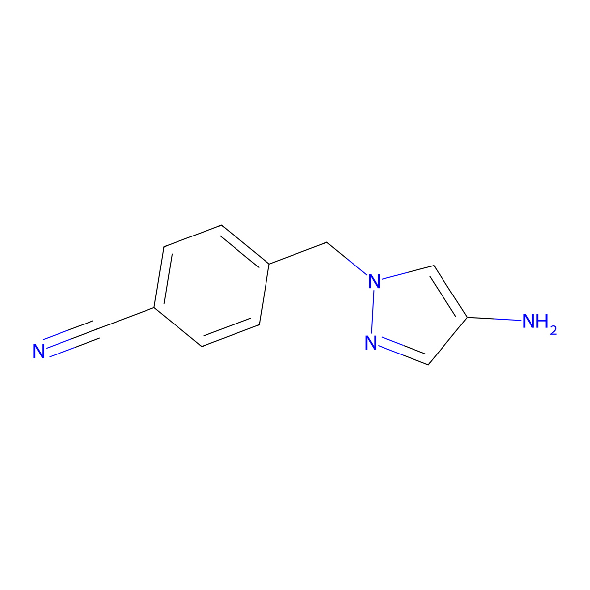 4-[(4-amino-1H-pyrazol-1-yl)methyl]benzonitrile molecular structure, CAS 1152940-14-1