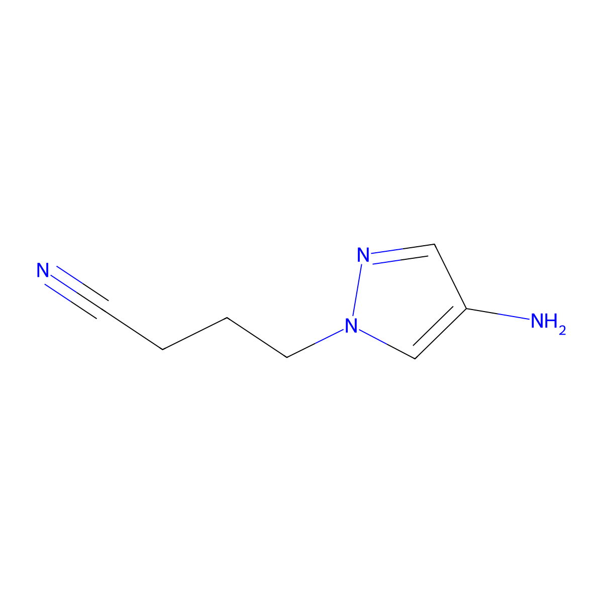 4-(4-amino-1H-pyrazol-1-yl)butanenitrile molecular structure, CAS 1152940-18-5