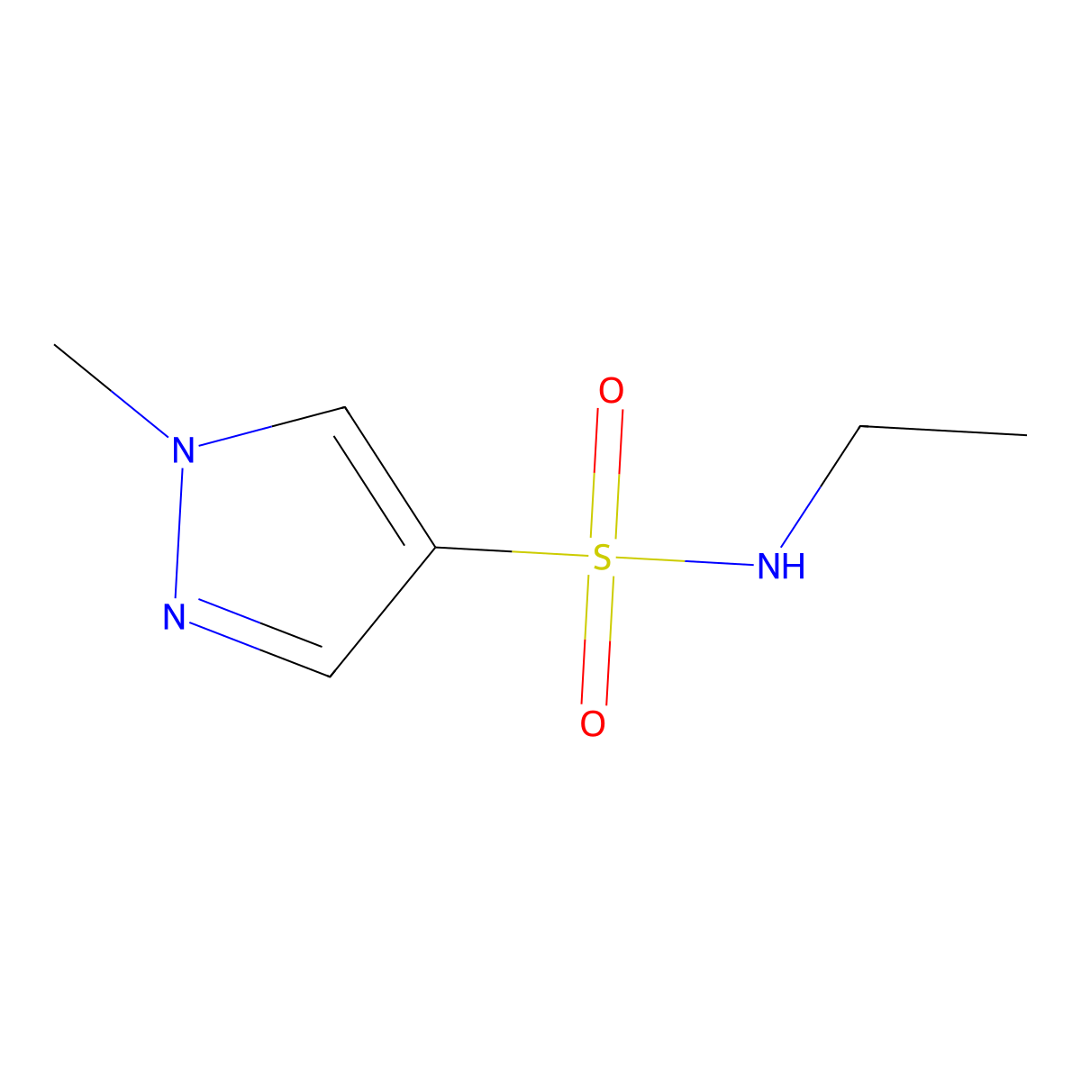 N-Ethyl-1-methyl-1H-pyrazole-4-sulfonamide molecular structure, CAS 1152945-07-7
