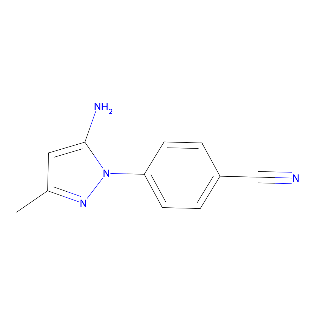 4-(5-amino-3-methyl-1H-pyrazol-1-yl)benzonitrile molecular structure, CAS 1152945-26-0